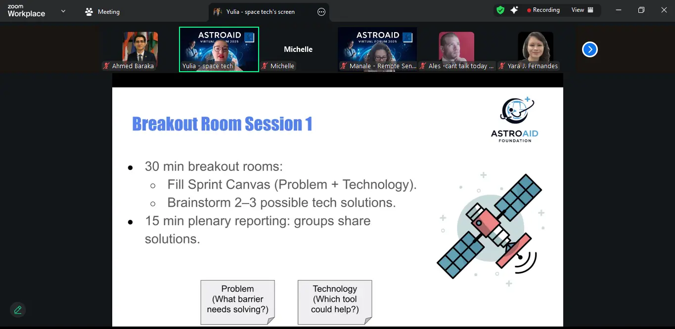 Breakout-room instructions shared during the forum